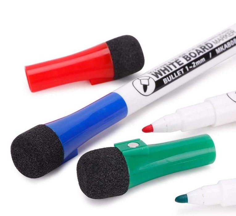 Markery suchościeralne, mazaki do tablic, 5 kolorów, 8 sztuk