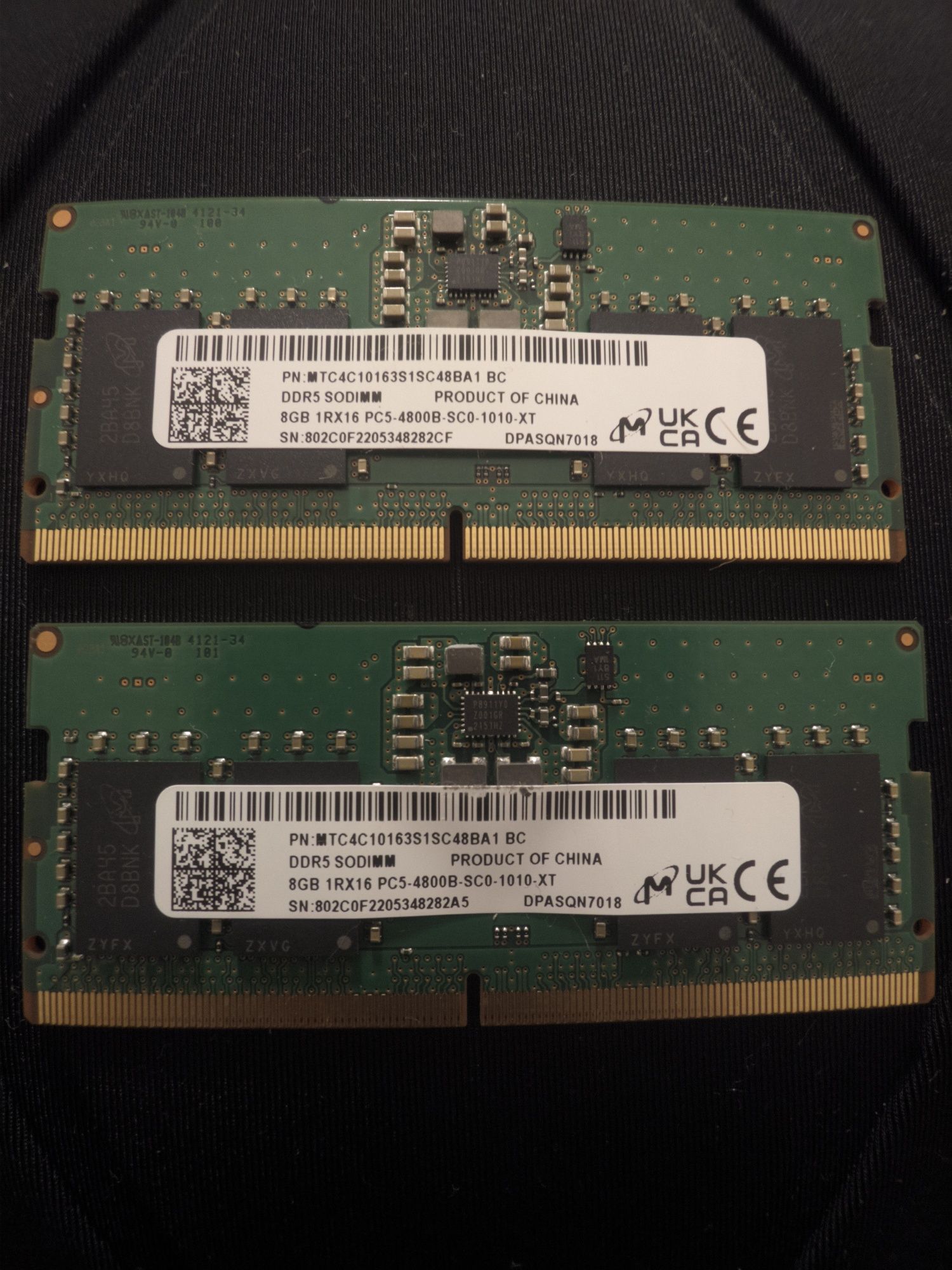 Оперативная память Micron 8 GB SO-DIMM DDR5 4800 MHz