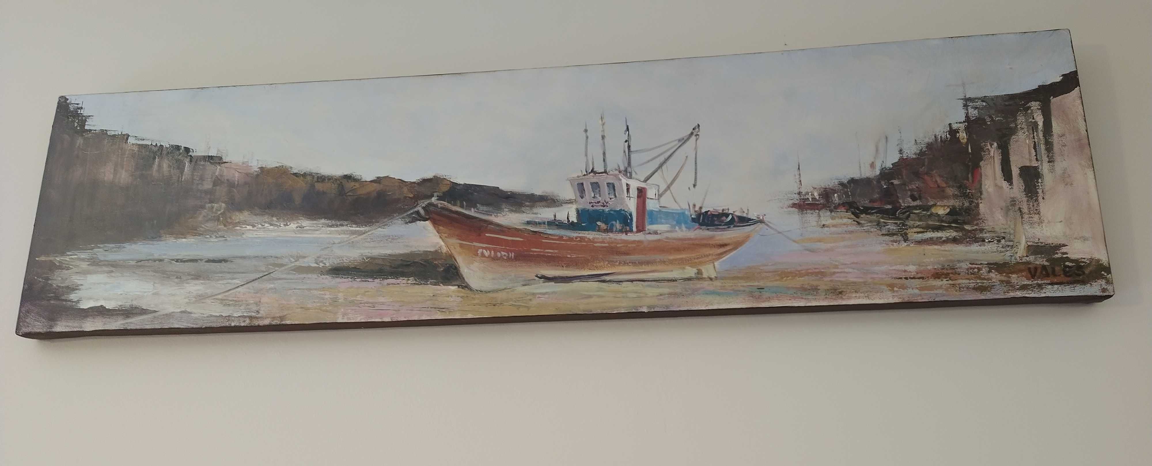 Pintura a óleo motivo barco