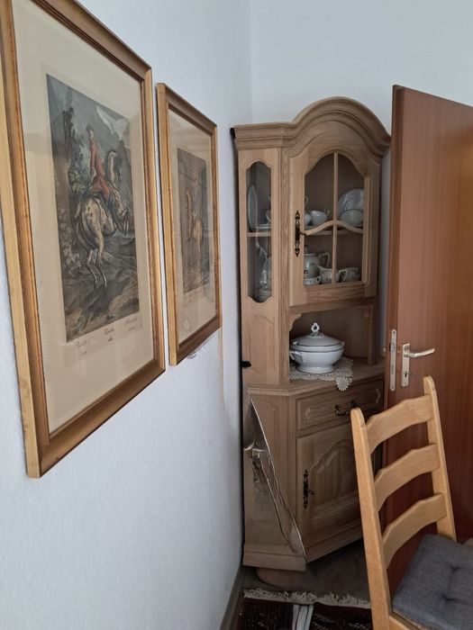 komplet dębowy  kredens komoda Witryna  stol
