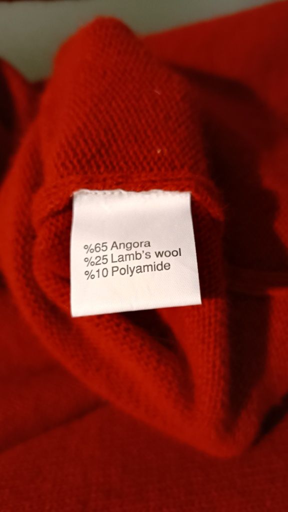 Michelle Damski elegancki sweter z angory, 65% Angora 25% Wełna, Roz L