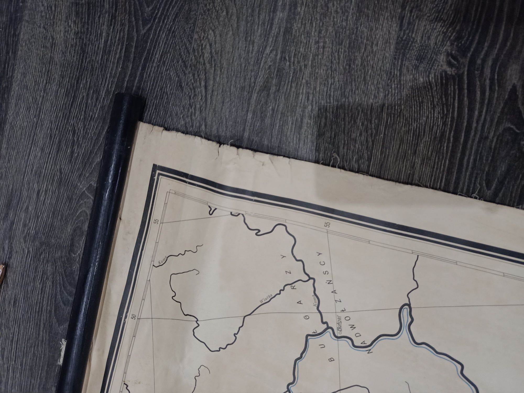 Stara mapa "Słowianie w IX wieku" 1972r.