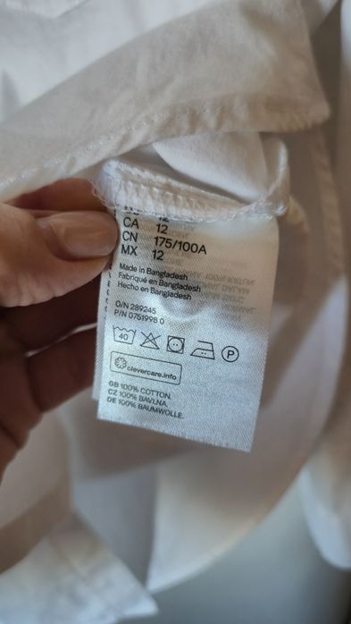 Koszula biała bawełniana oversize 44 H&M