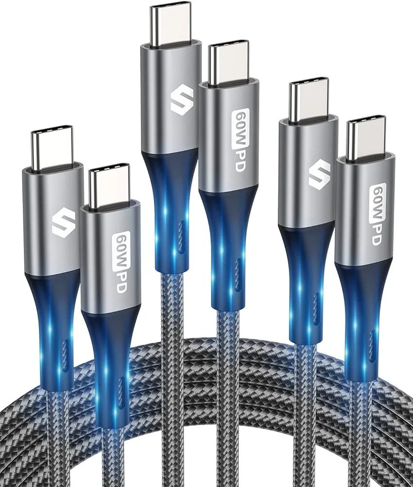 Kabel Silkland szybkie ładowanie USB C na USB C, 60 W, 3 sztuki 0.5 m,