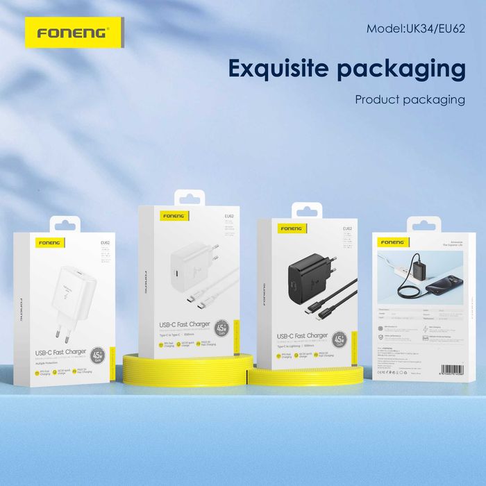 SZYBKA ŁADOWARKA 45W USB-C + KABEL USB typ C - Telefon Samsung iPhone