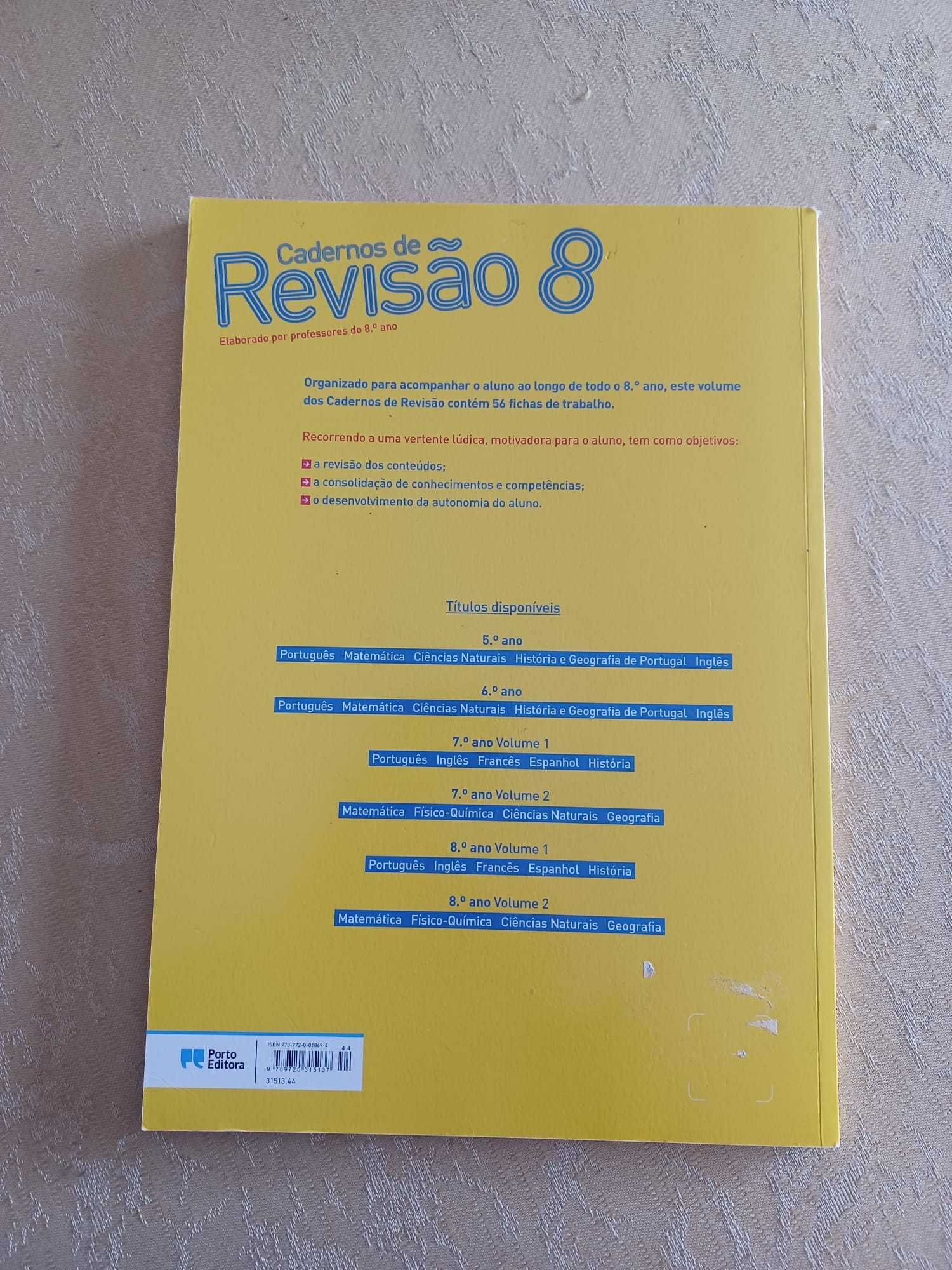 Cadernos de Revisão - 8.º Ano - Volume 1 (NOVO)