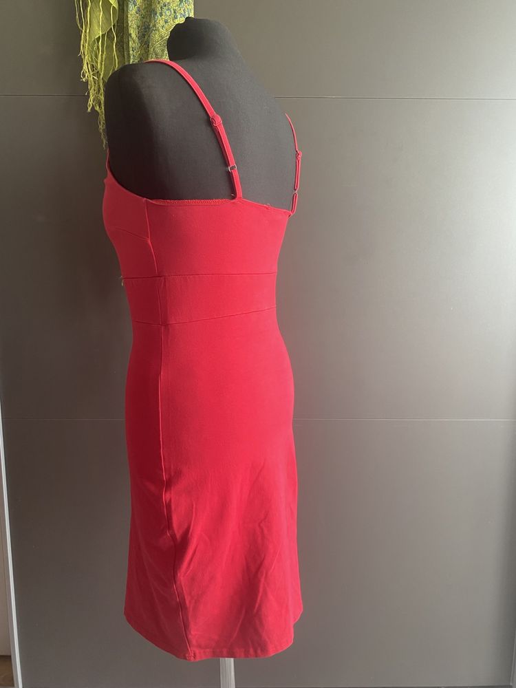 Śliczna, Czerwona, dopasowana sukienka, 10