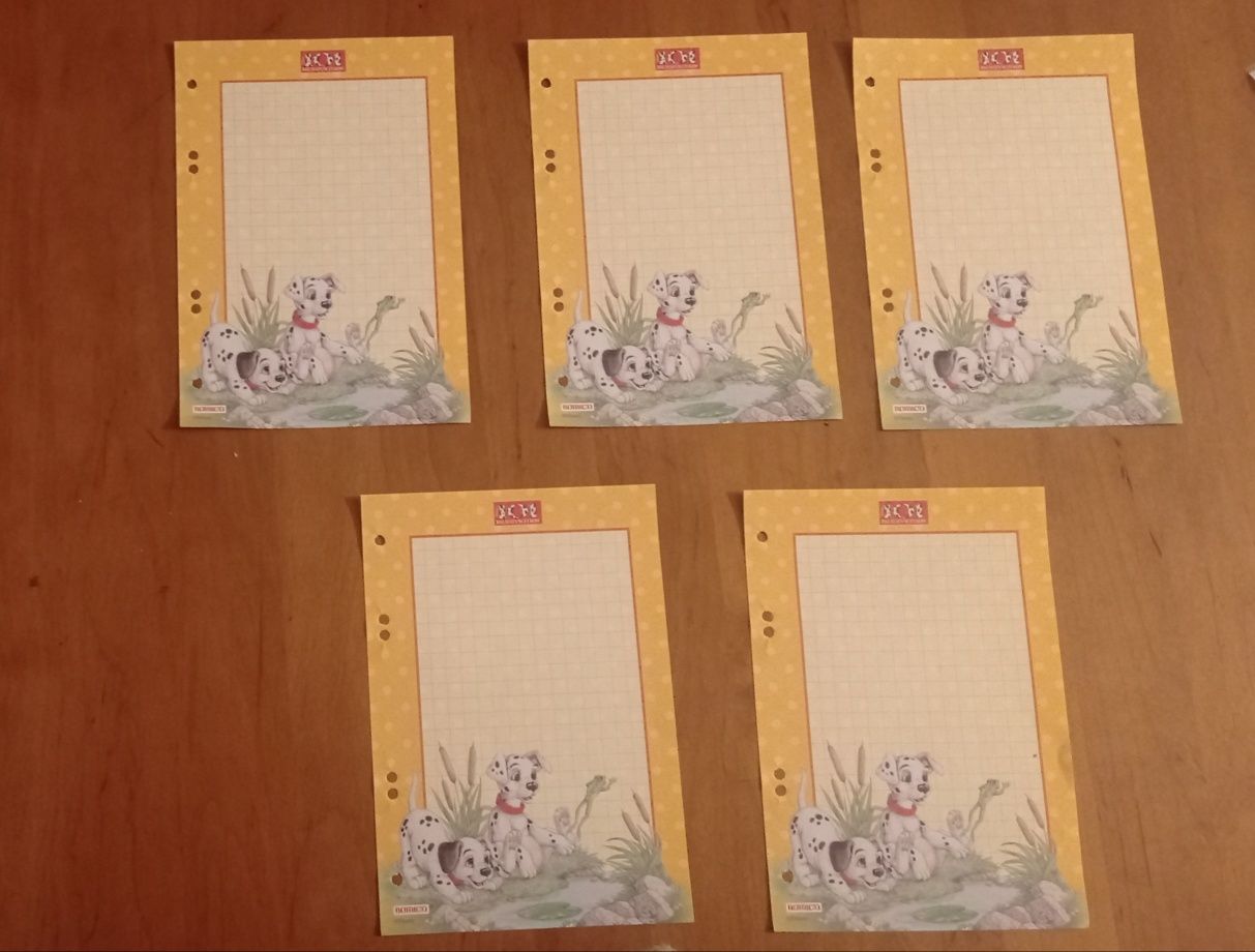 Karteczki kolekcjonerskie do segregatora, 5 sztuk, 101 Dalmatyńczyków