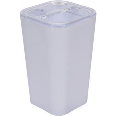 Kubek na szczoteczki do zębów cuboid white fala