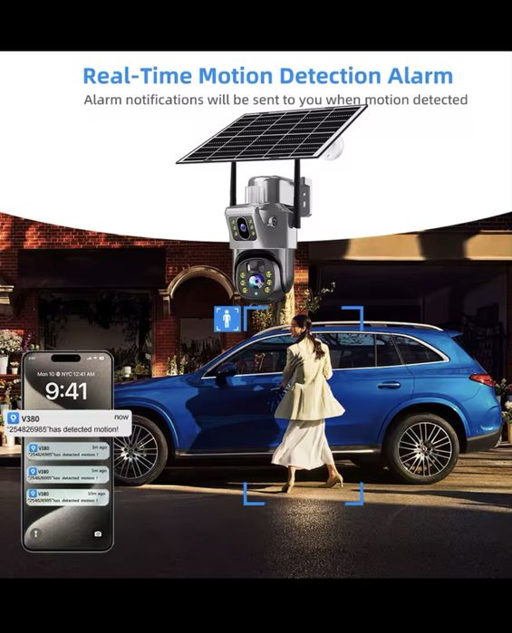 Kamera zewnetrzna solarna wifi v380 pro karta 64gb