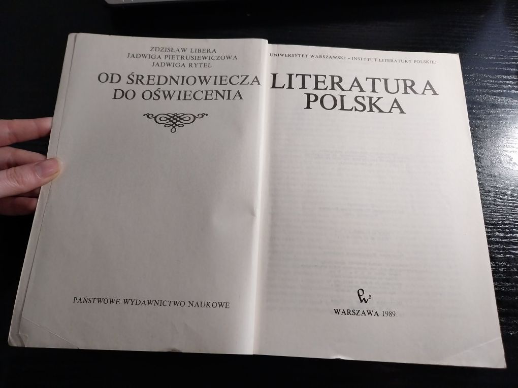Literatura polska Od średniowiecza do Oświecenia