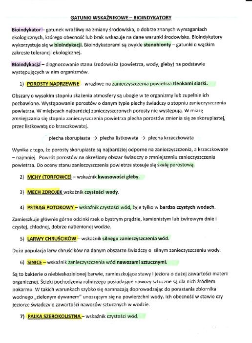 Biologia / notatki / matura / liceum / pdf / EKOLOGIA / EWOLUCJA