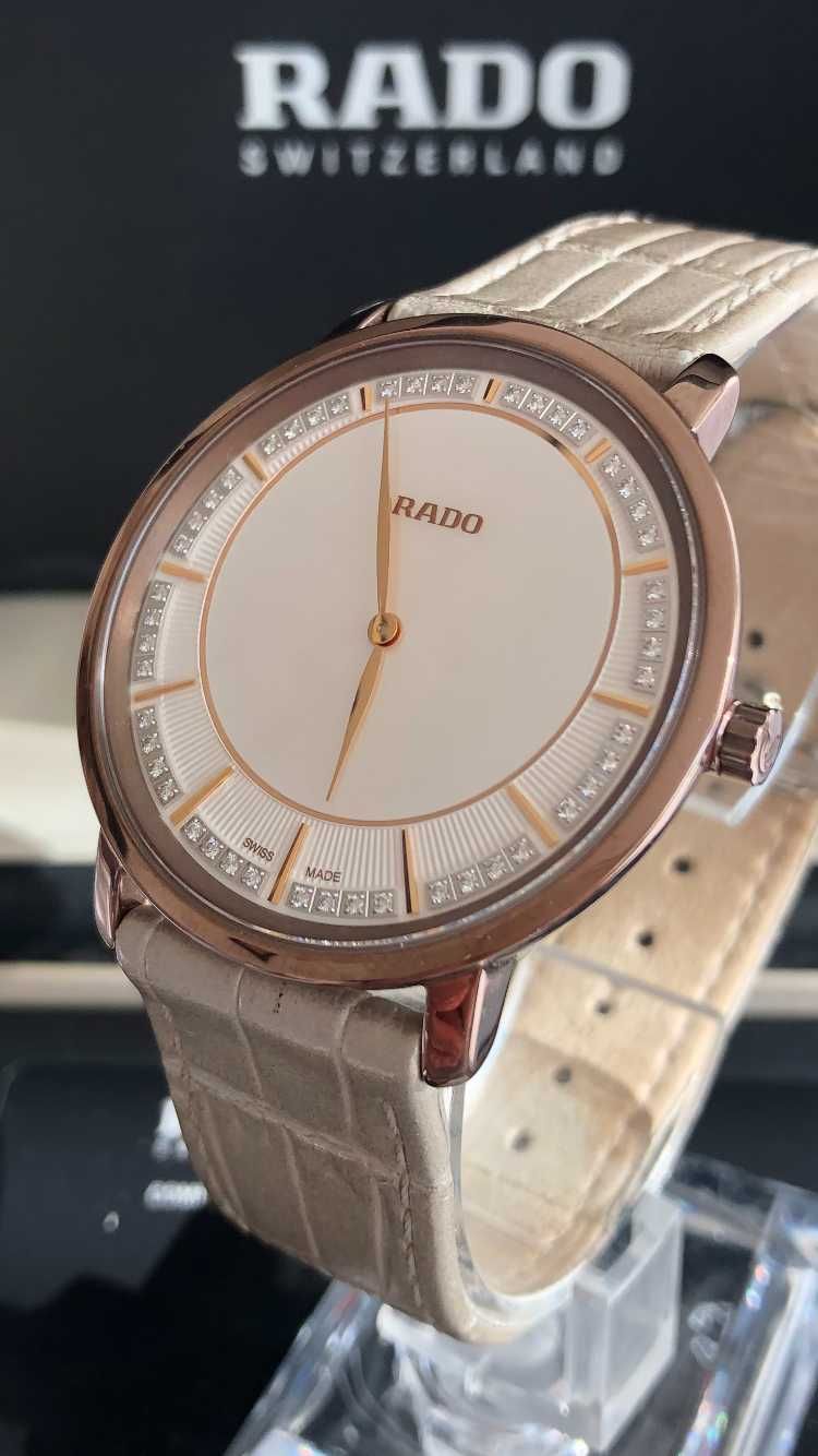 Rado Diastar Thinline L Jubile, masa perłowa, 48 diamentów, Full Set