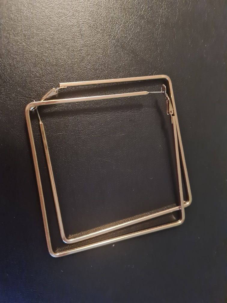 Duże kolczyki wiszące kwadraty 8cm