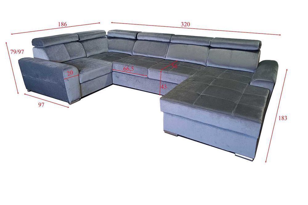 Duży narożnik COLT do salonu,Pokoju z funkcją spania Wysyłka