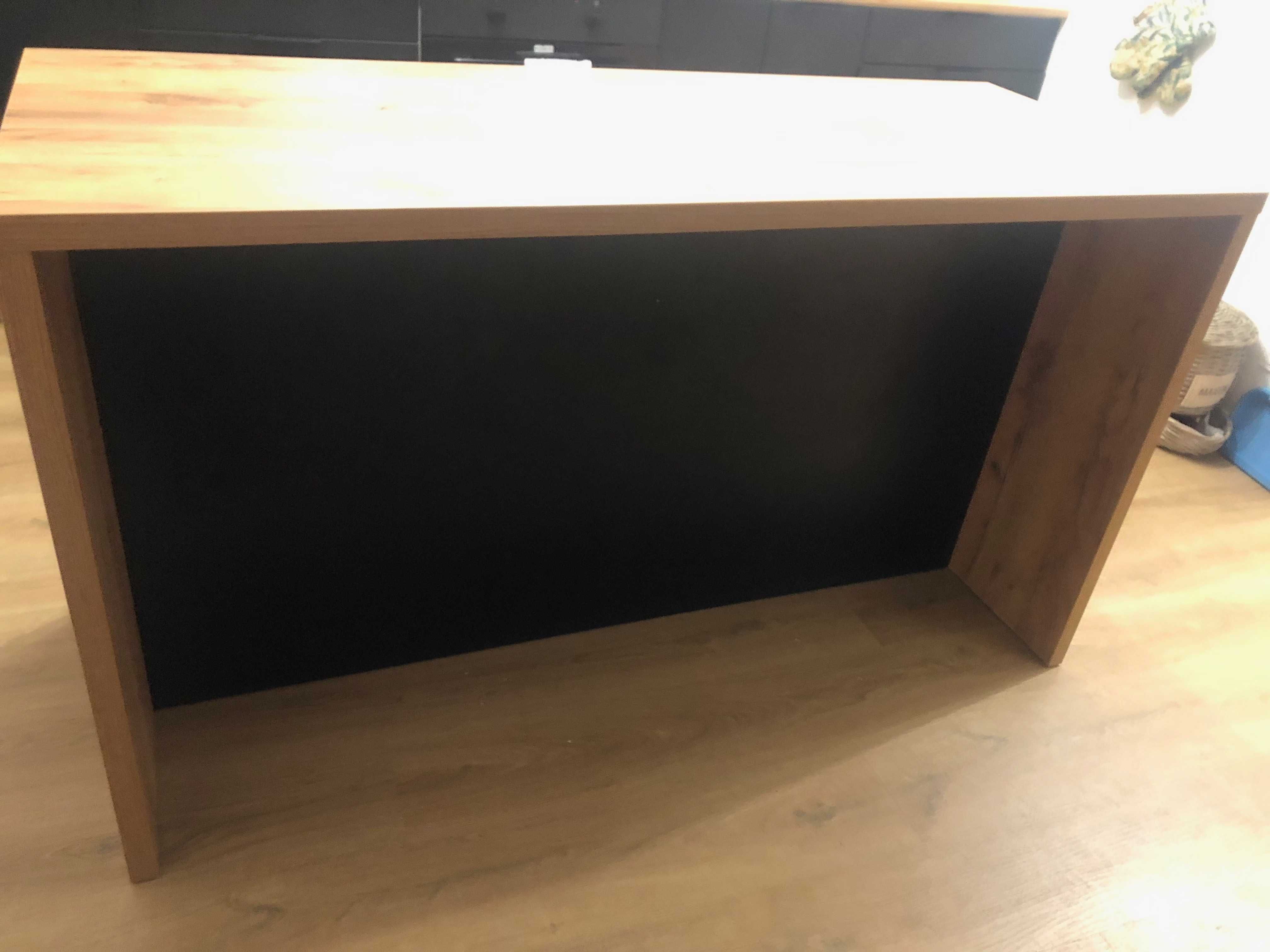 Wyspa 150szer. x 60gł. x 3gr. x 85wys. cm, dąb, nowa z poręczną półką.