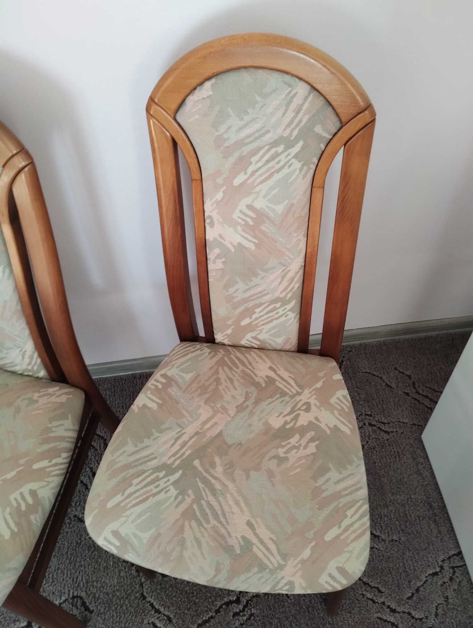 Krzesła Zestaw 6x krzesło drewniane tapicerowane solidne jak nowe
