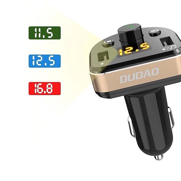 Dudao Transmiter Fm Bluetooth ładowarka samochodowa Mp3/3.1 A 2x Usb c