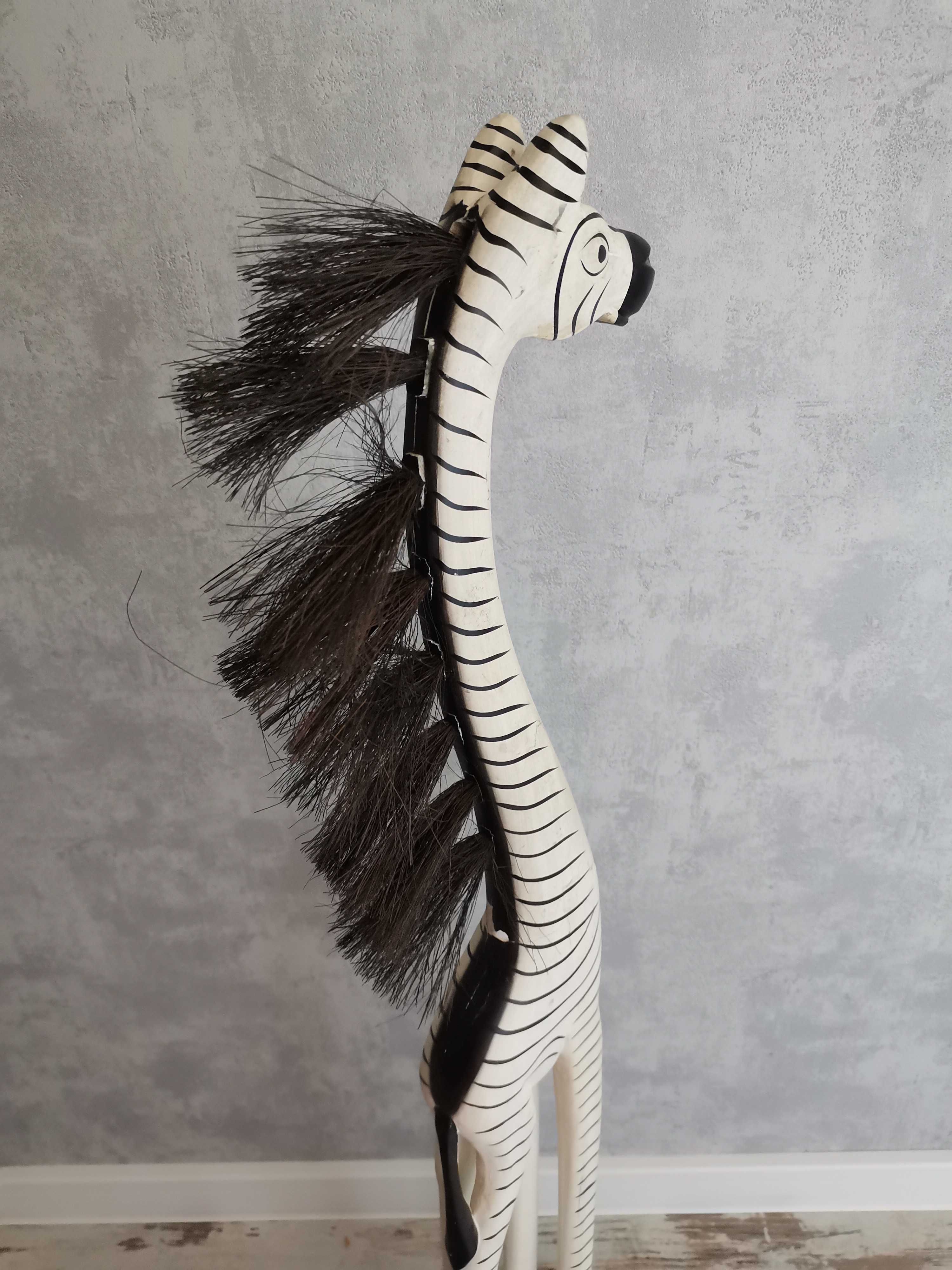 Wysoka drewniana figurka-zebra, wys. 100 cm