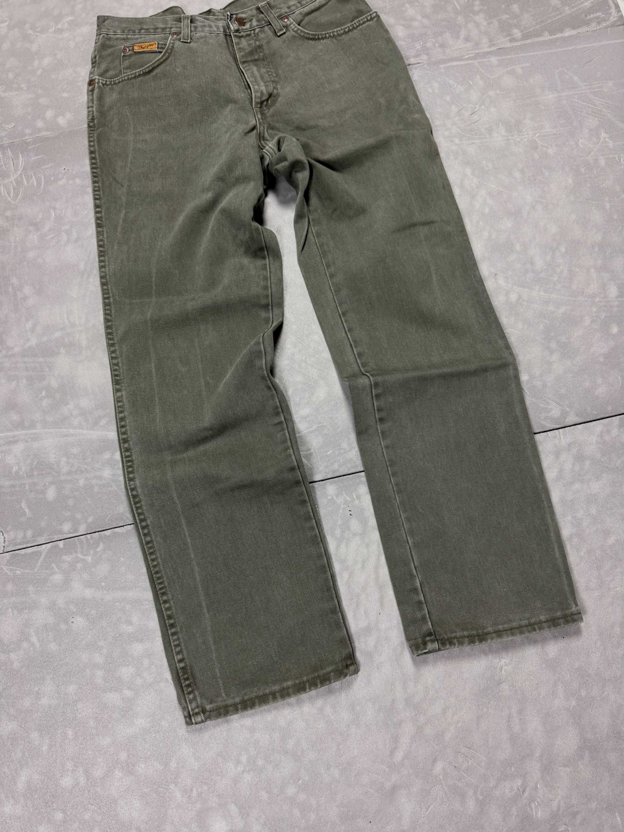 Wrangler washed faded denim spodnie jeansowe streetwear y2k (33×34)