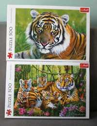 zestaw 2 szt. puzzle 500 el. TREFL tygrys tygrysy koty NOWE folia
