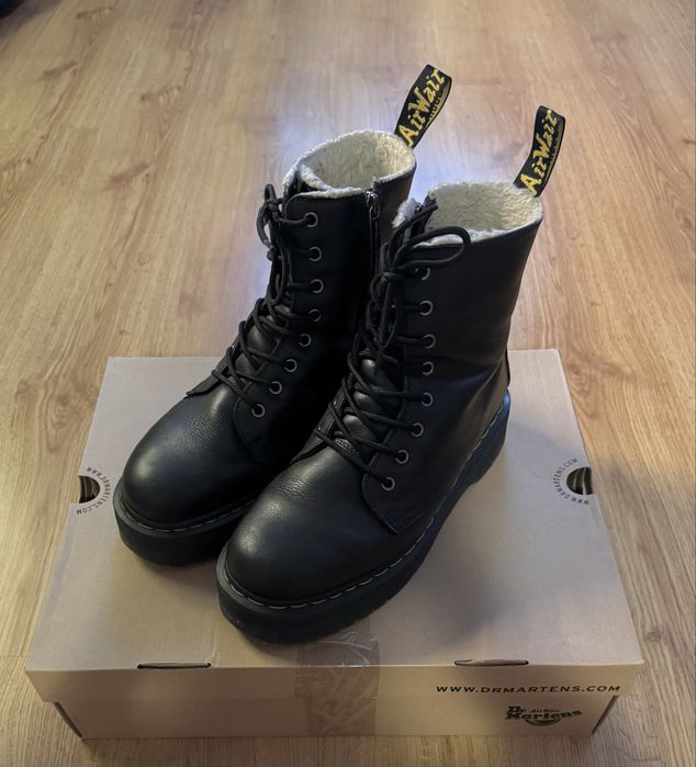 Оригінальні шкіряні черевики Dr. Martens Jadon Fl Jadon Fur Lined