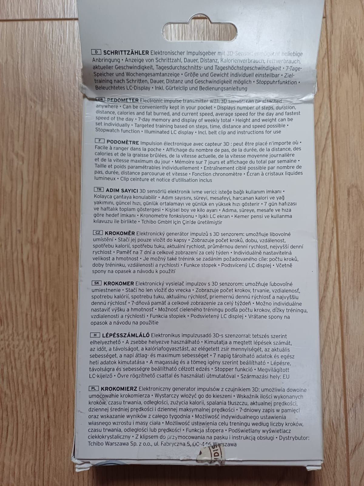 Krokomierz Tchibo liczenie kroków  elektroniczny mały dla seniora