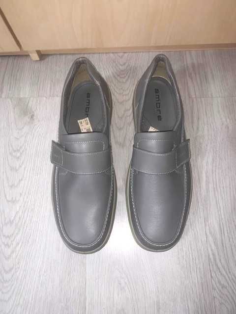 AMBRE Skórzane Mokasyny r. 44 Nowe