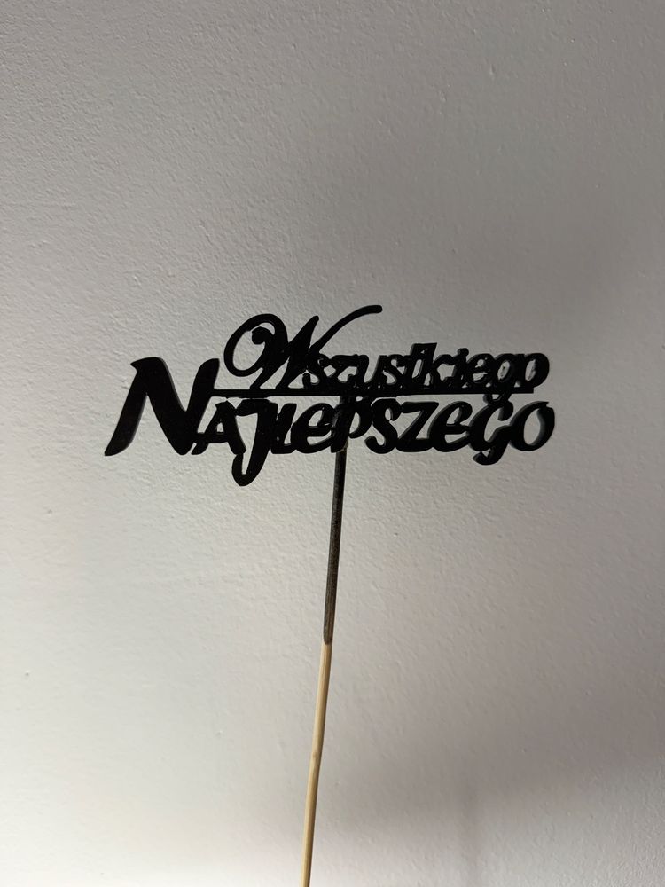 Drewniany topper na tort ,,Wszystkiego najlepszego”