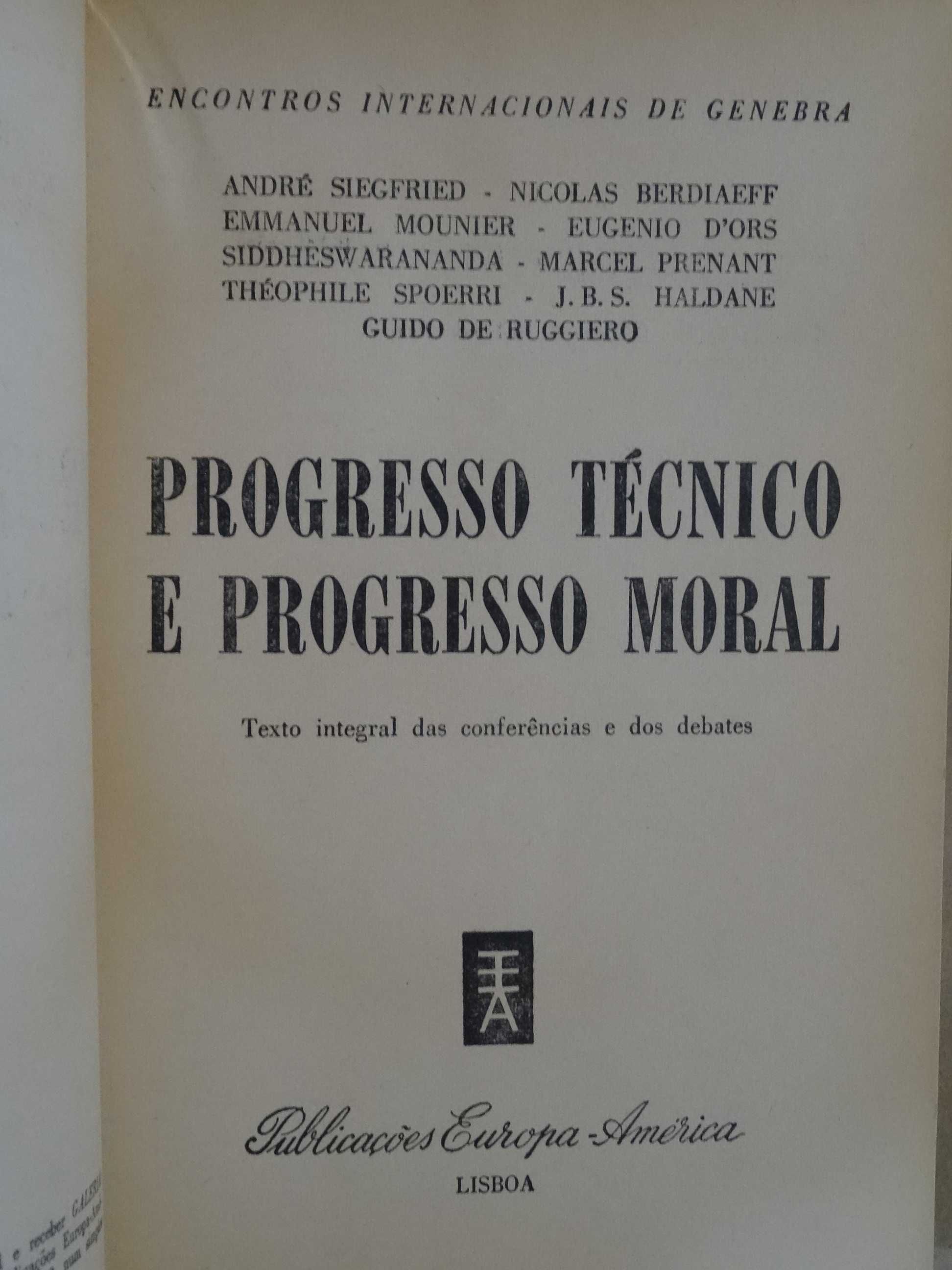 Progresso Técnico e Progresso Moral de André Siegfried