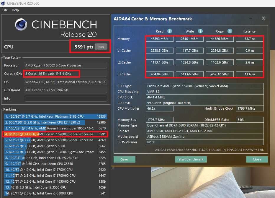 Ryzen 7 5700X+32 DDR4 +ASRock B550AM Gaming Материнська плата Комплект