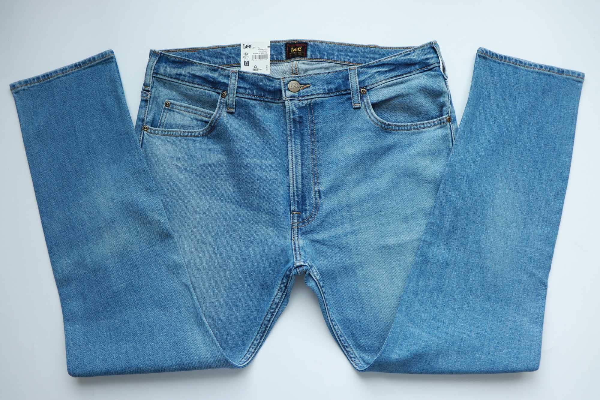 LEE RIDER W36 L30 męskie spodnie jeansy slim straight nowe okazja