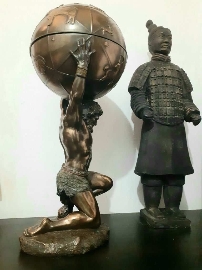 Estatueta 40cm Grande Soldado Guerreiro Chinês General Terracota