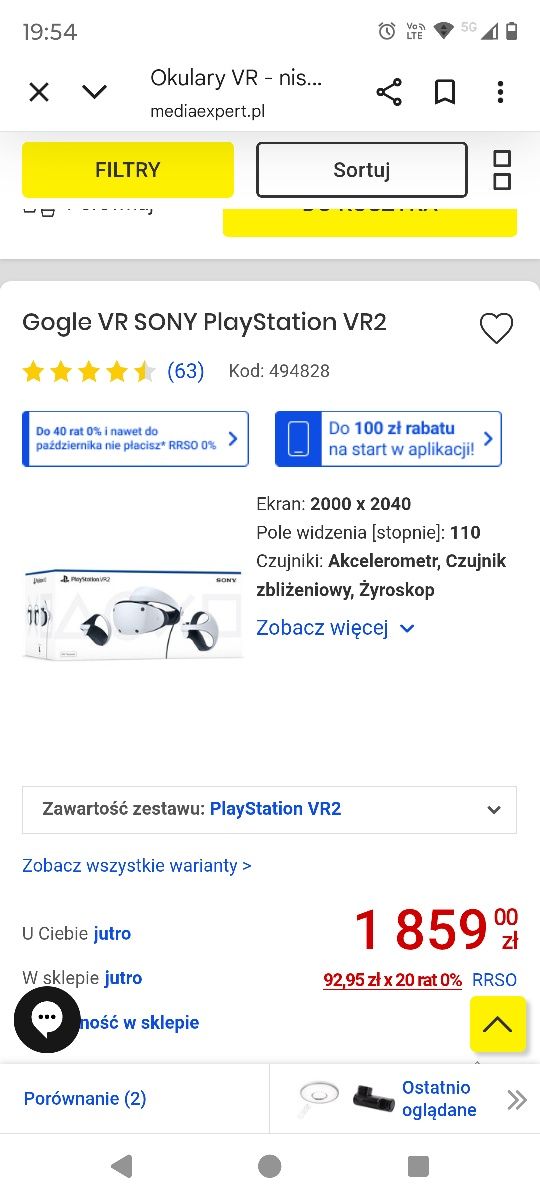 Sony PlayStation gogle vr, vr2
