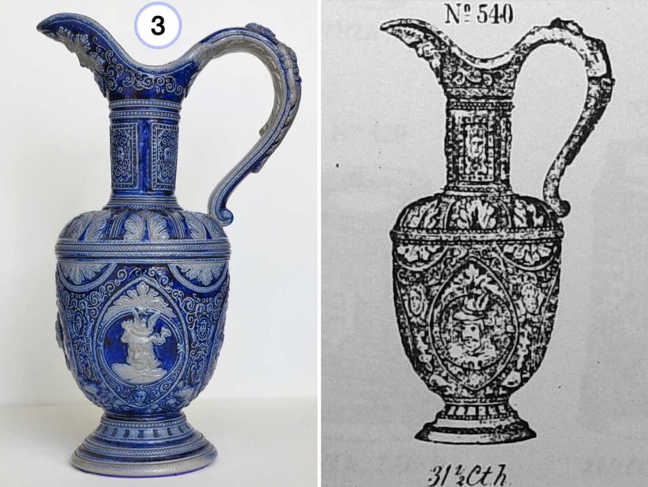 Ваза Антикваріат Німеччина Вестервальд 19-те сторіччя 3 предмети