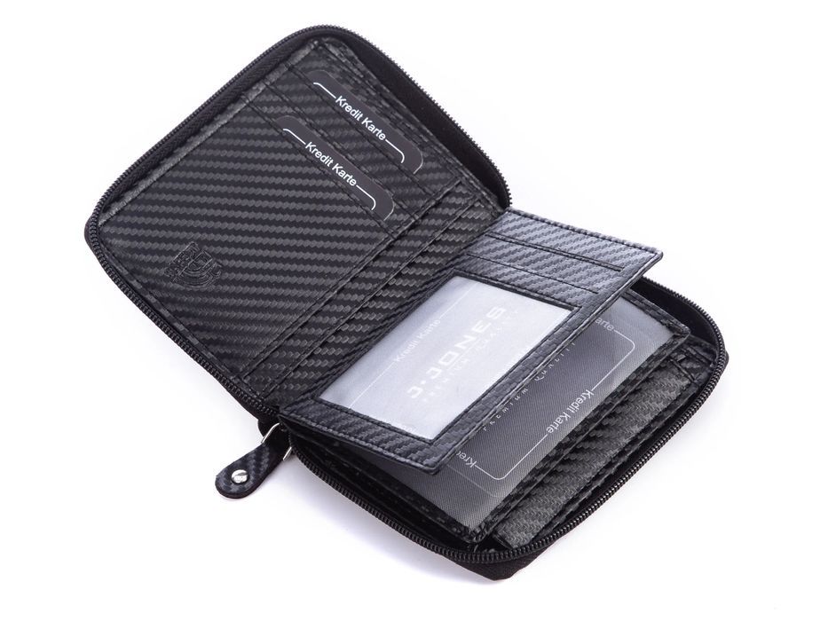 portfel męski czarny  zapinany na zamek  J Jones