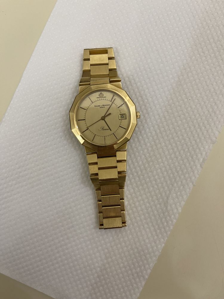 Złoty zegarek męski 18K Baume&Mercier Riviera 750! Piękny!