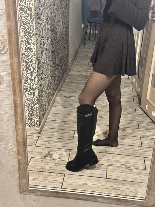 Чоботи труби в стилі ермес  Ботфорди НОВІ