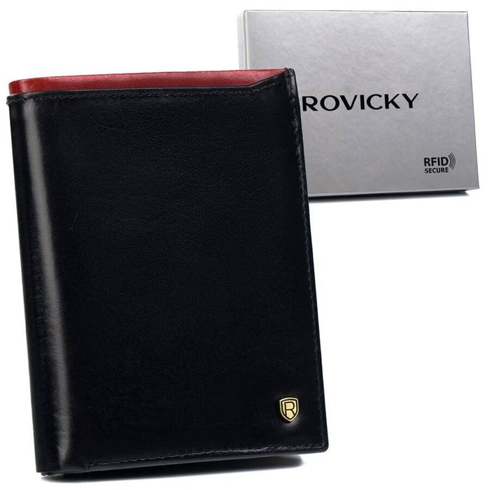 skórzany portfel męski na dowód rejestracyjny - rovicky