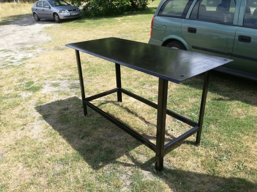 Stół warsztatowy solidny duzy stół metalowy falbanek gruba blacha