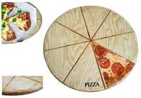 Deska drewniana obrotowa taca z grawerem na pizzę sery ciasto jedzenie