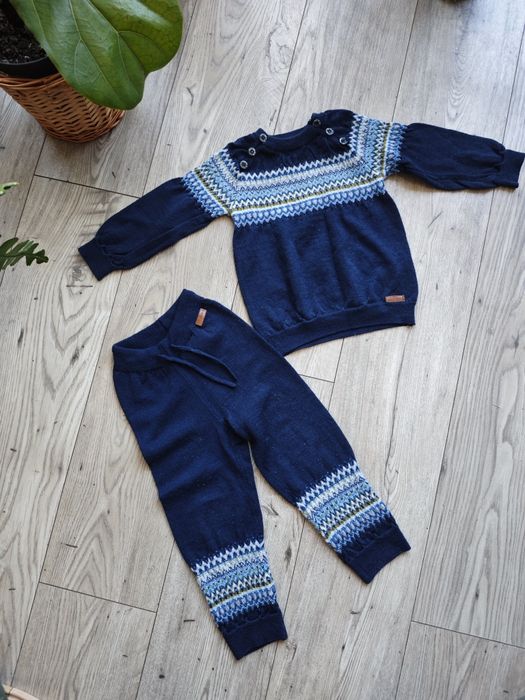 Komplet bluzka spodnie bielizna termiczna wełna merino Name It r. 92