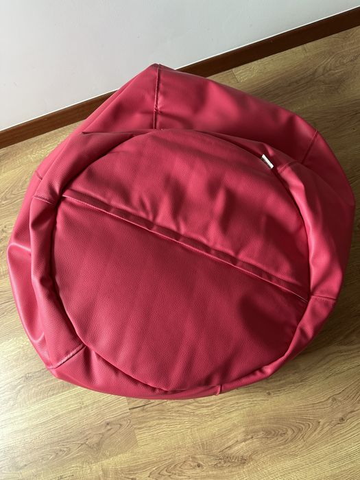 Puf redondo imitacão pele