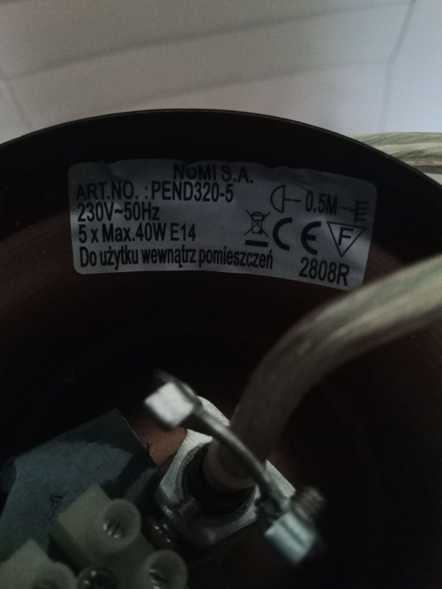 Lampa sufitowa stylowa 5 ramienna