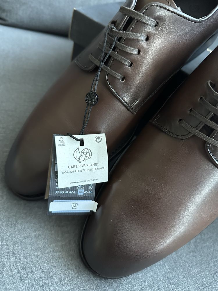 Eleganckie buty skórzane derby Massimo Dutti 44