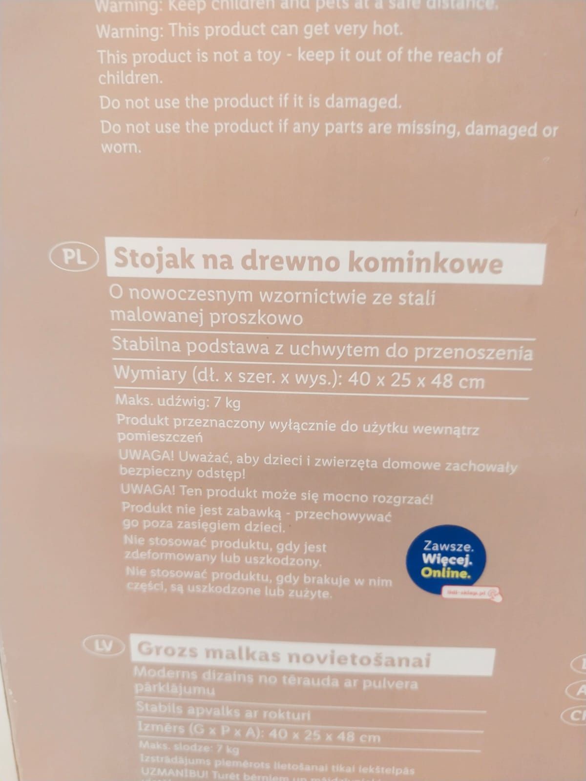 Stojak , kosz na drewno  kominkowe LivarnoHome