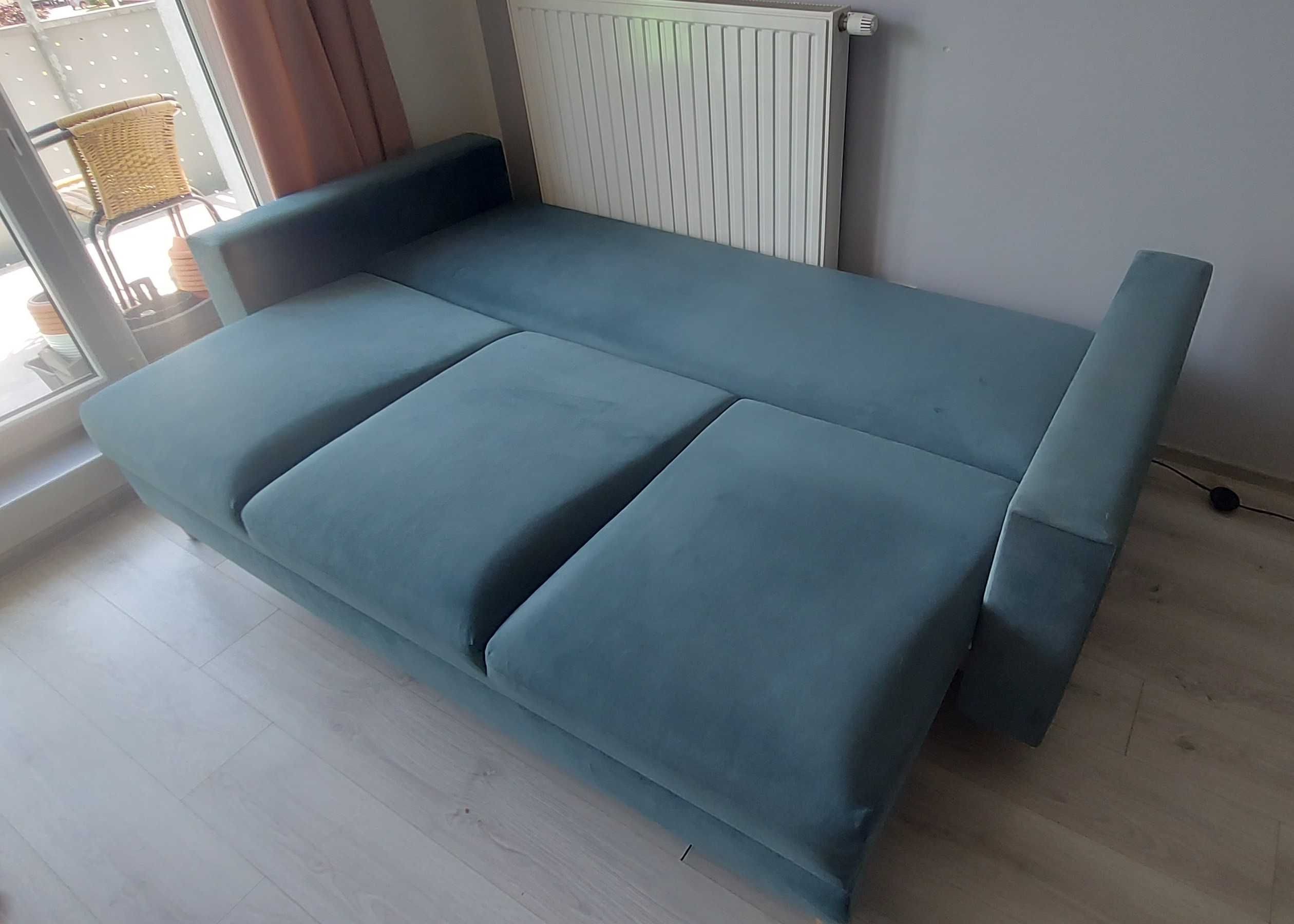 Sofa rozkładana 3 osobowa z funkcją spania i pojemnikiem na pościel