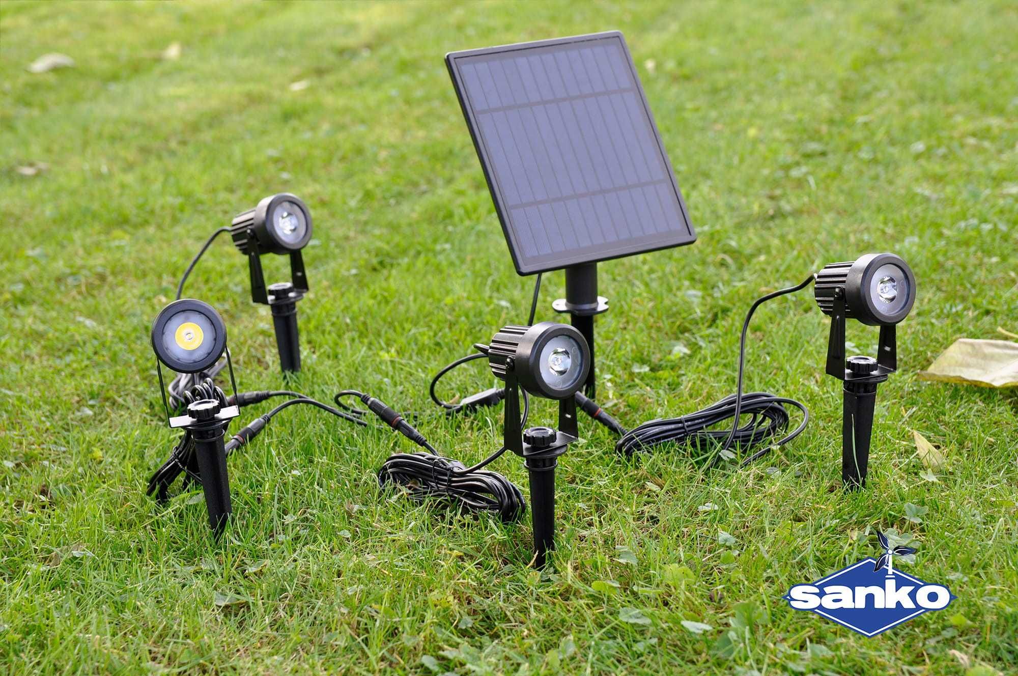 Lampa solarna LED ogrodowa 4szt x3W wybierz barwę światła ciepła/zimna