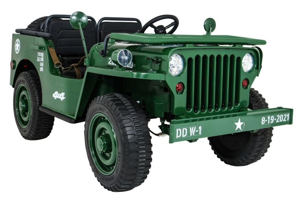 Autko Wojskowe Retro dla 3 dzieci Strong Zielony