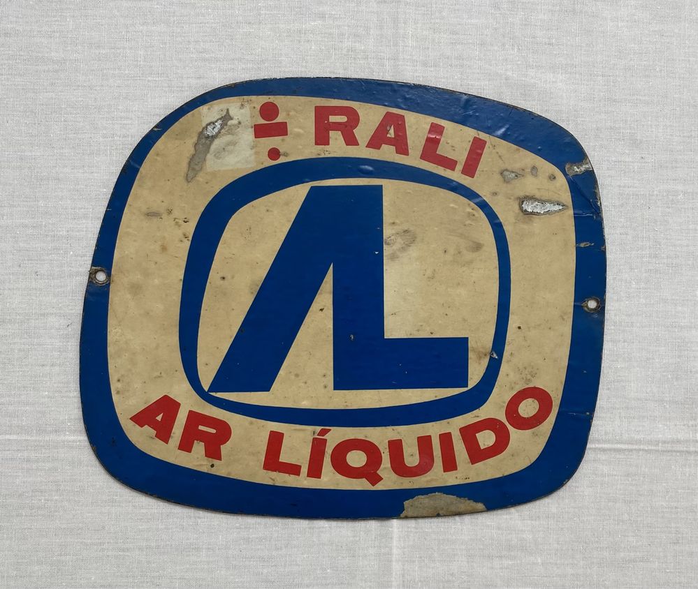 Placa litografada corridas Rali Air liquido antiga